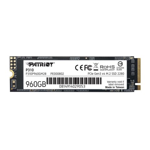 Dysk SSD Patriot P310 960GB M.2 2280 PCIe NVMe (2100/1800 MB/s)