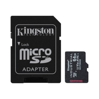 Karta pamięci Kingston Industrial microSD 64GB Class 10 UHS-I U3 + adapter