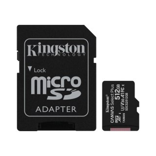 Karta pamięci Kingston microSD Canvas Select Plus 512GB Class 10 UHS-I U3 V30 + adapter