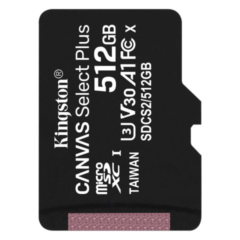 Karta pamięci Kingston microSD Canvas Select Plus 512GB Class 10 UHS-I U3 V30