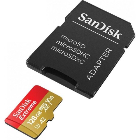 Karta pamięci MicroSDXC SanDisk EXTREME 128GB 160/90 MB/s A2 Class 10 V30 UHS-I U3 + adapter