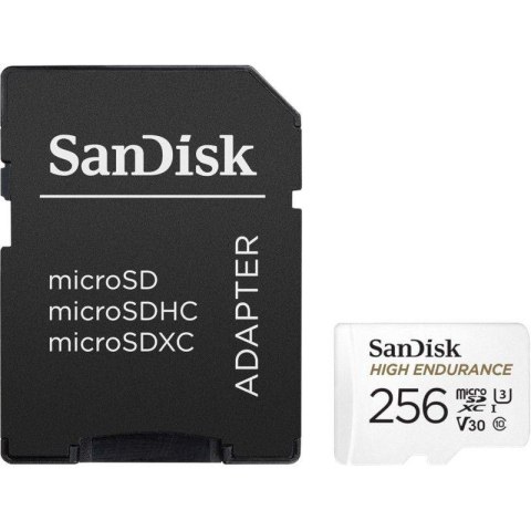 Karta pamięci MicroSDXC SanDisk High Endurance 256GB 100/40 MB/s A1 Class 10 V30 UHS-I U3 + adapter