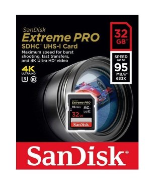 Karta pamięci SanDisk Extreme Pro SDHC 32GB 95/90 MB/s V30 UHS-I (UHS 3)