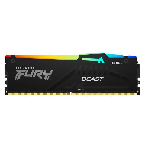 Pamięć DDR5 Kingston Fury Beast RGB 16GB (1x16GB) 4800MHz CL38 1,1V Czarna