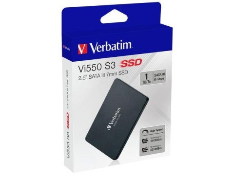 Dysk SSD wewnętrzny Verbatim VI550 S3 1TB 2.5" SATA III czarny