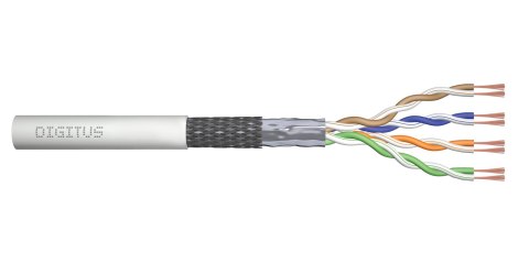 Kabel teleinformatyczny patchcordowy DIGITUS kat.5e, SF/UTP, linka, AWG 26/7, PVC, 305m, szary, karton