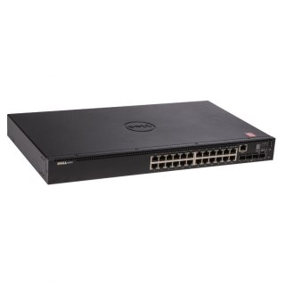 Switch zarządzalny Dell Networking N1524, 24x 1GbE + 4x 10GbE SFP+ fixed ports, Stacking, IO to PSU airflow, AC