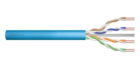 Kabel teleinformatyczny instalacyjny DIGITUS kat.6A, U/UTP, Dca, AWG 23/1, LSOH, 100m, niebieski, ofoliowany