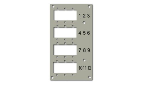 Panel przedni EFB-Elektornik 53705.4V2B2 do przełącznicy EFB 53705.1V3 na 12 adapterów