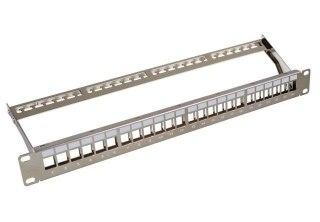 Patch panel EFB-Elektronik 37576.1, 24 porty do modułów Keystone, 1U, z tacką do kabli