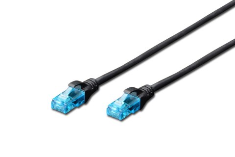 Patchcord DIGITUS UTP kat. 5e 0,5m PVC czarny