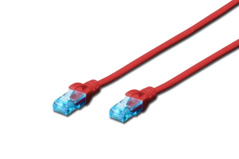 Patchcord DIGITUS UTP kat. 5e 1m PVC czerwony