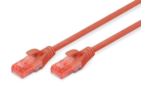 Patchcord DIGITUS UTP kat. 6 0,5m PVC czerwony