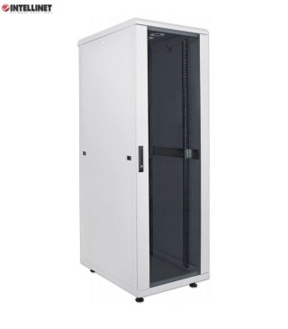 Szafa stojąca, zmontowana Intellinet 42U, 600x600, Rack 19", szklane drzwi, szara