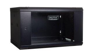 Szafa wisząca jednosekcyjna DIGITUS 19" 4U 279/600/450mm drzwi szklane czarna (RAL 9004) niezmontowana