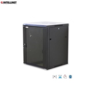 Szafa wisząca, zmontowana Intellinet 12U, 600x450, Rack 19", szklane drzwi, czarna