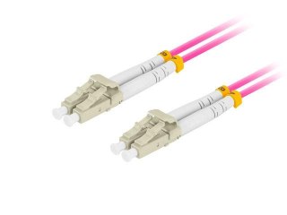 Patchcord światłowodowy Lanberg MM LC/UPC-LC/UPC DUPLEX 3.0mm OM4 50/125 LSZH 10m fioletowy