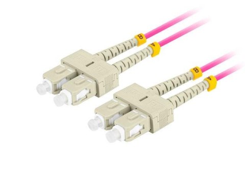 Patchcord światłowodowy Lanberg MM SC/UPC-SC/UPC DUPLEX 3.0mm OM4 50/125 LSZH 5m fioletowy