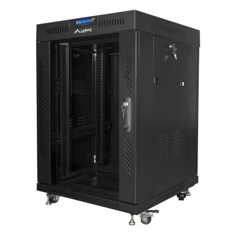 Szafa instalacyjna stojąca 19" 15U 800x1000 Drzwi Szklane czarna Lanberg (flat pack) LCD Szafa instalacyjna stojąca 19" 15U 800x1000 Drzwi Szklane czarna Lanberg (flat pack) LCD