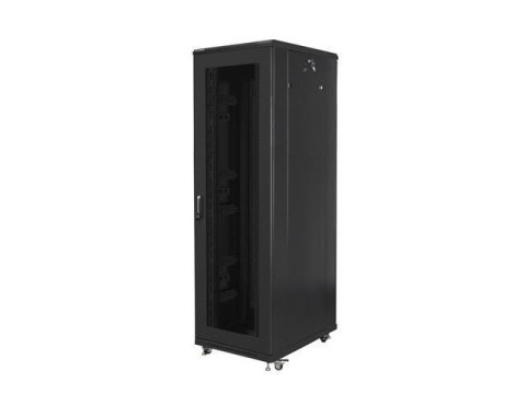 Szafa instalacyjna stojąca 19" 42U 800x800 Drzwi perforowane czarna Lanberg (flat pack)