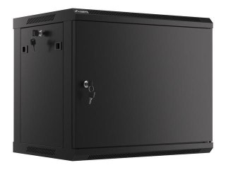 Szafa instalacyjna wisząca 19" 9U 600x450 czarna drzwi metalowe Lanberg (flat pack)