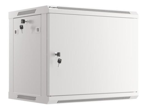 Szafa instalacyjna wisząca 19" 9U 600x450 szara drzwi metalowe Lanberg (flat pack)