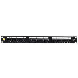 Patch panel 19'' Netrack 24-porty kat. 5e UTP, z półką