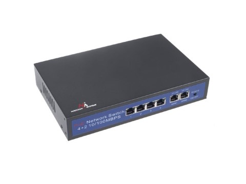 Switch Maclean MCTV-517, 6-port 10/100M do kamer IP, 4 porty PoE, 60W, IEEE 802.3af / IEEE 802.3at