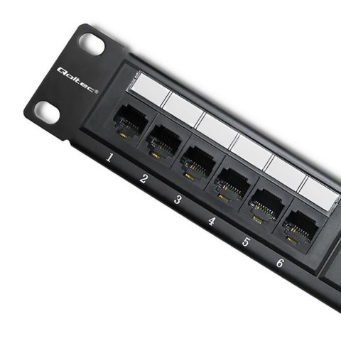 Patch panel RACK QOLTEC 24 porty | kat.6 UTP | Czarny