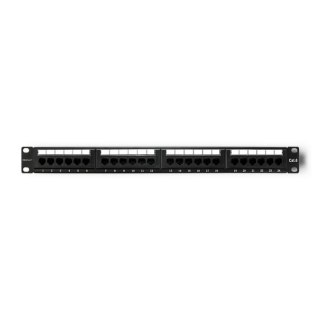 Patch panel RACK QOLTEC 24 porty | kat.6 UTP | Czarny