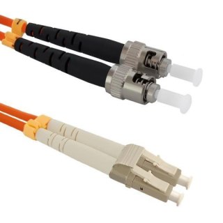 Patchcord Światłowodowy Qoltec LC/UPC-ST/UPC MM 50/125 OM2 1m