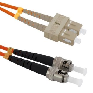 Patchcord Światłowodowy Qoltec SC/UPC-ST/UPC MM 50/125 OM2 1m