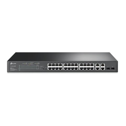 Switch zarządzalny TP-Link TL-SL2428P Smart JetStream 24x10/100 PoE+, 2x1Gb, 2x1Gb Combo RJ45/SFP