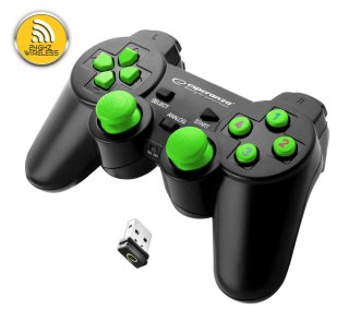 Gamepad bezprzewodowy 2.4GHZ PS3/PC USB Esperanza "Gladiator" czarno/zielony