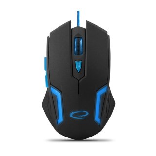 Mysz przewodowa Esperanza MX205 Fighter optyczna Gaming 6D USB czarno-niebieska