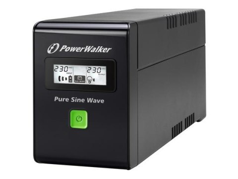 Zasilacz awaryjny UPS Power Walker Line-Interactive 600VA 2X SCHUKO 230V RJ11/45 IN/OUT, USB, LCD