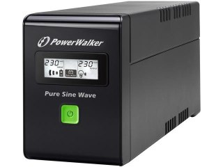 Zasilacz awaryjny UPS Power Walker Line-Interactive 800VA 2xSchuko 230, czysty sinus, RJ11/45 in/out, USB, LCD