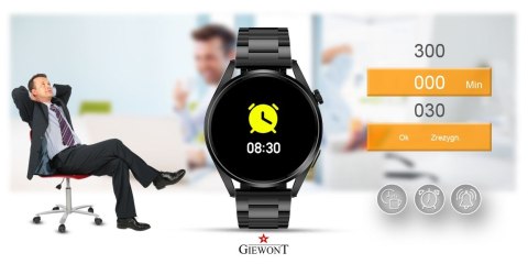 Smartwatch Giewont GW450-1 Czarny + Pasek Czarny Silikonowy