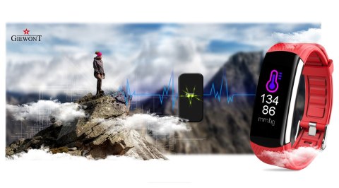 Smartband Giewont Czarny GW200-1 + Pasek Czerwony