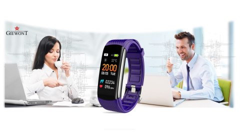 Smartband Giewont Czarny GW200-3 + Pasek Fioletowy