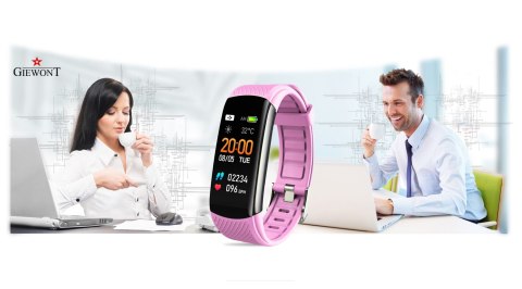 Smartband Giewont Czarny GW200-4 + Pasek Różowy