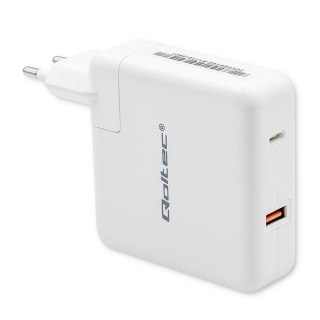 Ładowarka GaN Qoltec FAST 108W | 5-20V | 3-4.7A | USB C | Biała