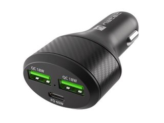 Ładowarka samochodowa Natec NUC-1981 2X USB 1X USB-C POWER DELIVERY 3.0 48W QC3.0 czarna