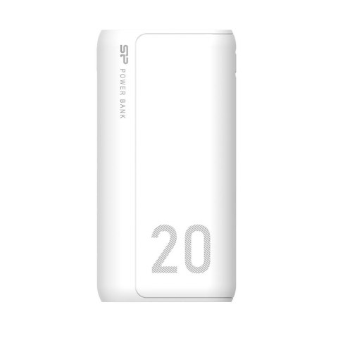 Powerbank Silicon Power GS15 20000mAh LCD 1x USB-C, 2x USB-A, 1x mUSB biały