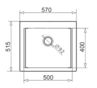 Zlewozmywak granitowy jednokomorowy PYRAMIS SIROS 57X51,5 1B 070084901 czarny (czarny nakrapiany)