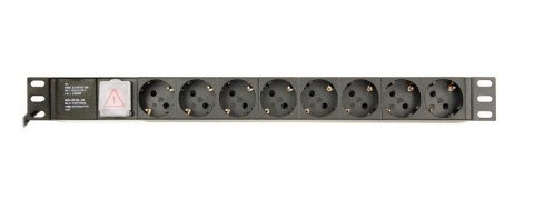 GEMBIRD LISTWA ZASILAJĄCA RACK 19" PDU EG-PDU-014-C14 1U, 16A, 8X SCHUKO, WTYK C14, KABEL 3M