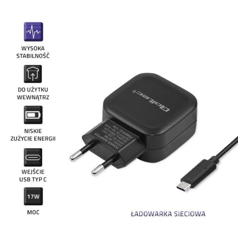 Ładowarka sieciowa Qoltec 50188 (3400 mA; 17W; USB, USB typ C)