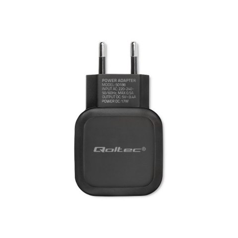 Ładowarka sieciowa Qoltec 50188 (3400 mA; 17W; USB, USB typ C)