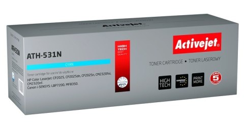 Toner Activejet ATH-531N (zamiennik HP 304A CC531A, Canon CRG-718C; Supreme; 3200 stron; niebieski) Toner Activejet ATH-531N (zamiennik HP 304A CC531A, Canon CRG-718C; Supreme; 3200 stron; niebieski)