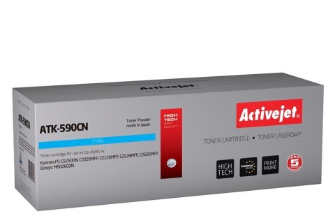 Toner Activejet ATK-590CN (zamiennik Kyocera TK-590C; Supreme; 5000 stron; niebieski)